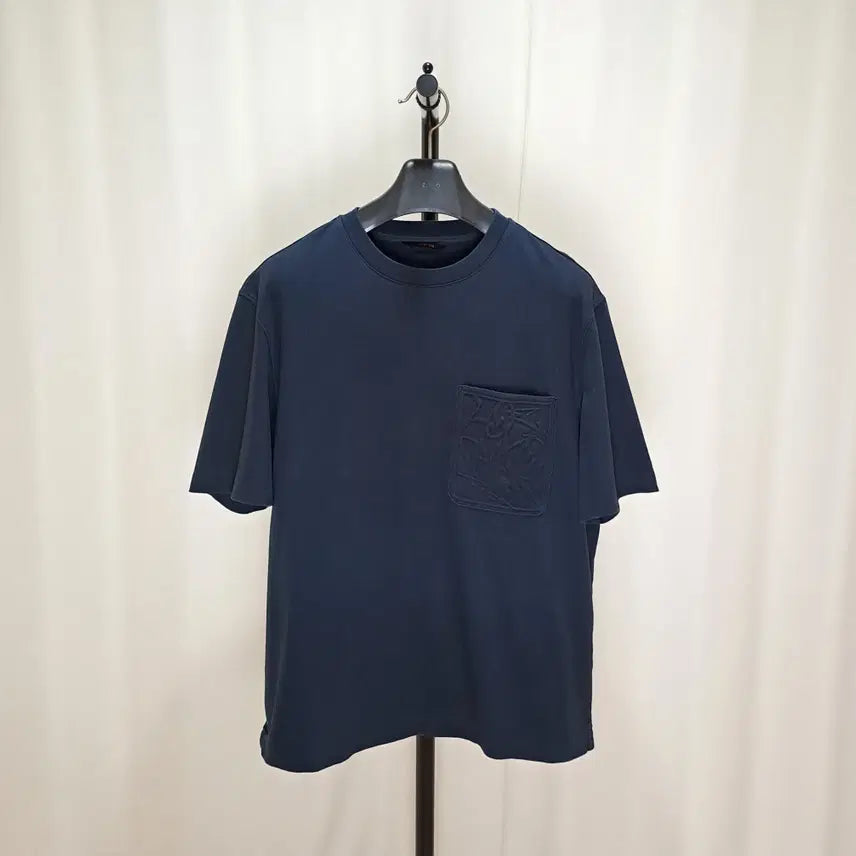 [BUNJANG] System Homme 23SS Chest Pocket Short-Sleeve T-Shirt Navy (Size 95) / (택포) 시스템옴므 23ss 가슴포켓 반팔티셔츠 95 C160