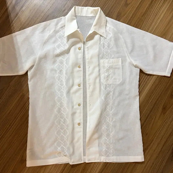 [BUNJANG] Vintage Guayabera Shirt White / 빈티지 구아야베라 셔츠 화이트