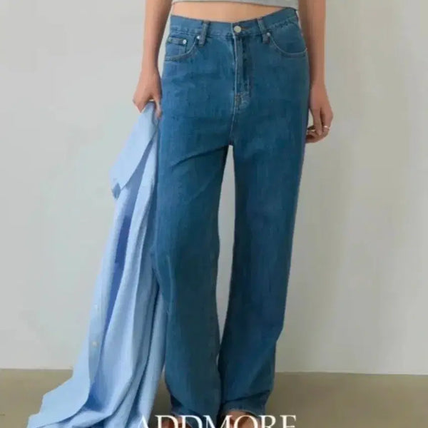 [BUNJANG] Addmore Summer Semi-Wide Denim Jeans L / 애드모어 썸머 세미와이드데님 진청 L
