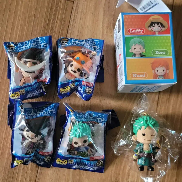 [BUNJANG] One Piece Figure & Block Keyring Bundle Set / 5개일괄)원피스키링 에이스키링 미호크키링 조로키링 조로피규어 원피스블럭