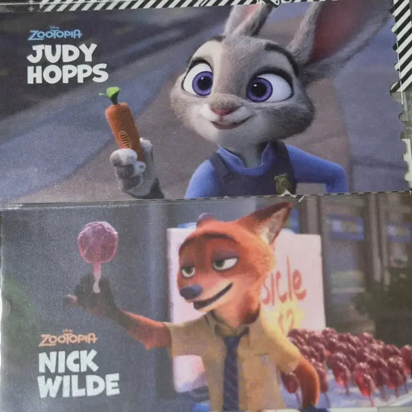 [BUNJANG] Zootopia Nick Wilde & Judy Hopps Set Postcard Ticket / 닉 주디 주토피아 주토피아2 디즈니 엽서 티켓 일괄