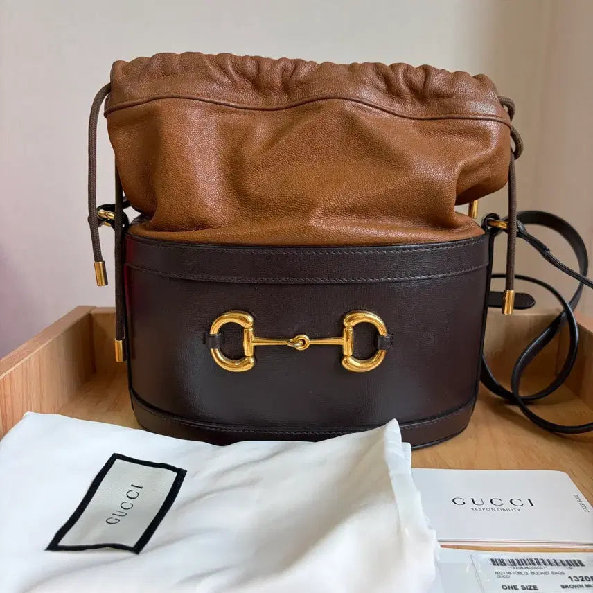 [BUNJANG] Gucci Horsebit Bucket Bag Brown / [S급/메인컬러] 구찌 홀스빗 버킷백 브라운