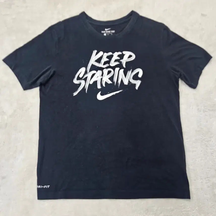 [BUNJANG] Nike Dri-FIT 'KEEP STARING' T-Shirt Black / 나이키 드라이핏 반팔티셔츠 블랙 'KEEP STARING'