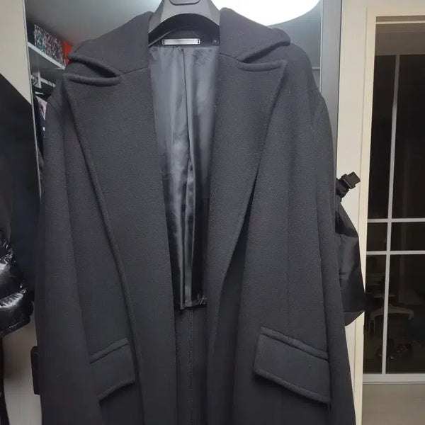 [BUNJANG] Theory Black Robe Coat M / 띠어리 블랙 로브코트 M