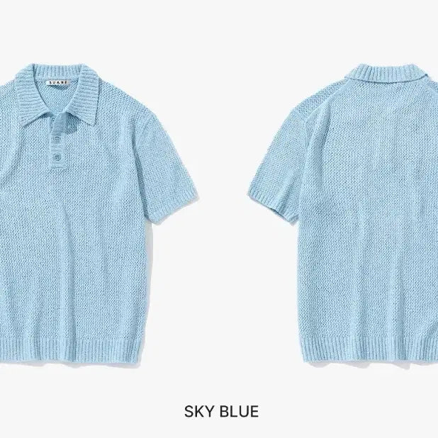 [BUNJANG] Suare Neff Ocean Collar Knit (Sky Blue) - M Size / 수아레 네프 오션 카라 니트(SkyBlue)- M사이즈(새제품-택만제거)