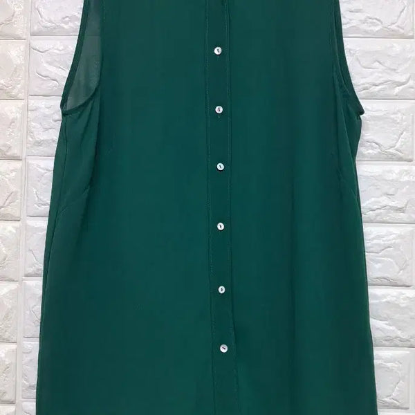 [BUNJANG] H&M Sleeveless Shirt Satin Green Size S / 새제품 H&M 민소매 셔츠 36 (S)