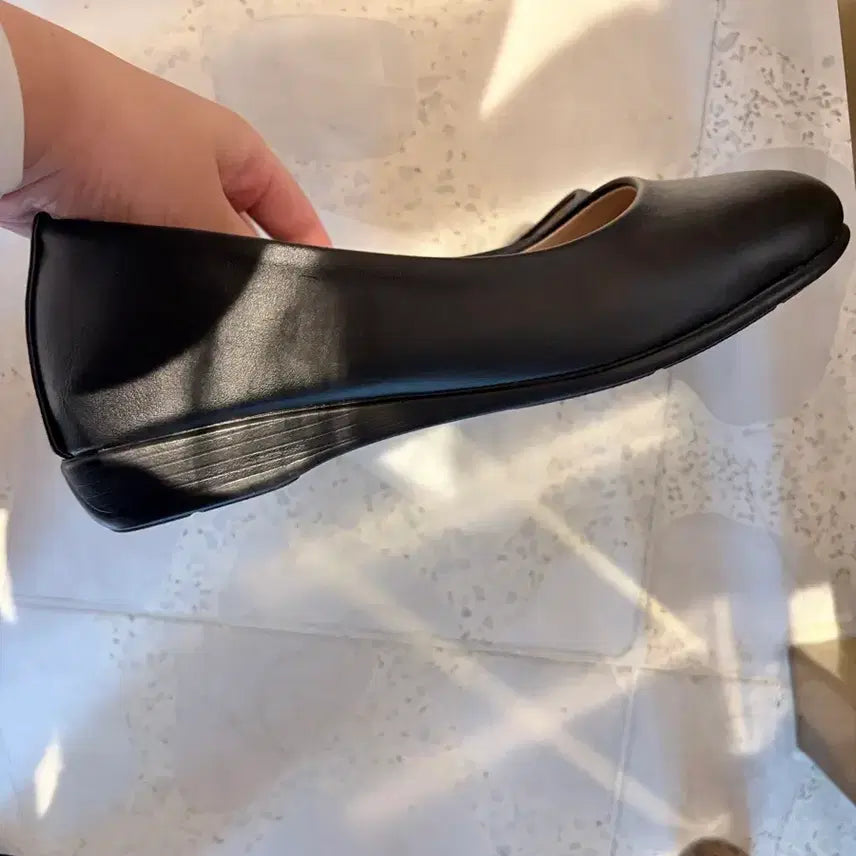 [BUNJANG] Black Leather Flat Shoes / 가죽 플랫 슈즈 블랙