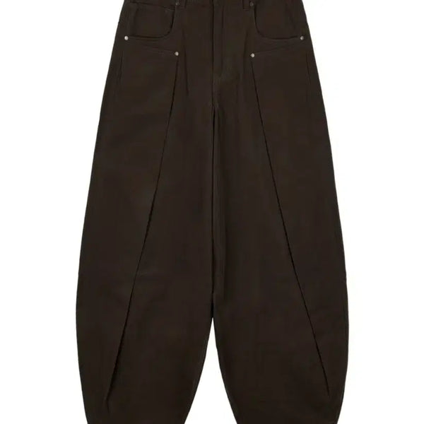 [BUNJANG] IDWS Balloon Fit Cotton Pants Brown / 아이돈워너셀 IDWS 벌룬 핏 코튼 팬츠 브라운 (1사이즈)