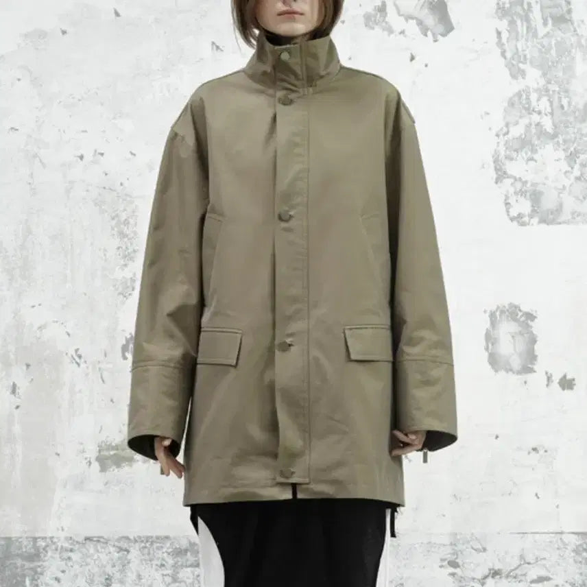 [BUNJANG] SERIC WAXED HALF JACKET - KHAKI / 세릭 WAXED HALF JACKET / KHAKI