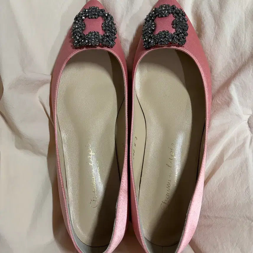 [BUNJANG] Chausser Lapin Pink Satin Ballet Flats (240mm, New) / Chausser Lapin 핑크 새틴 플랫슈즈(240mm, 새상품)