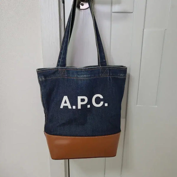 [BUNJANG] A.P.C. Axel Denim Calfskin Leather Tote Bag / 아페쎄 A.P.C 악셀 데님 가죽 토트백/에코백