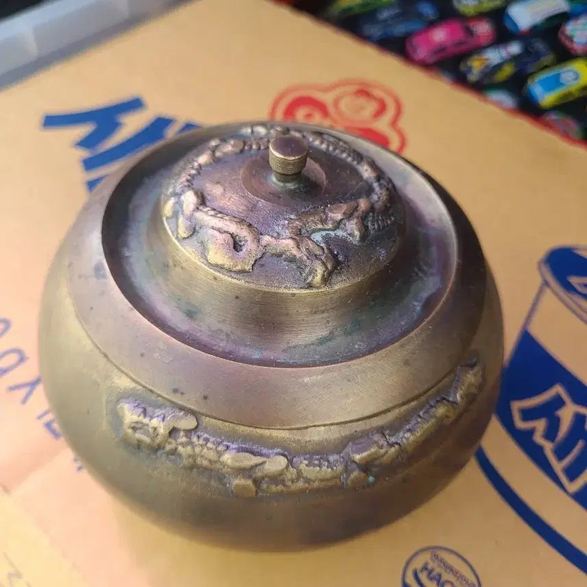 [BUNJANG] Antique Brass Lidded Container / 타구