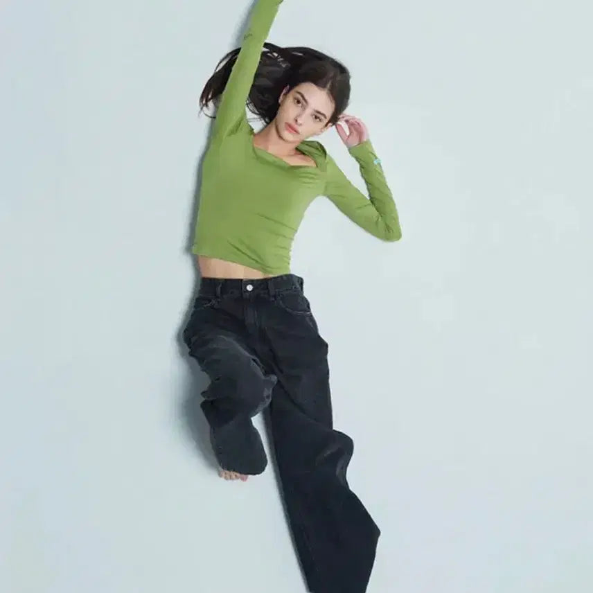 [BUNJANG] Instant Funk Square Neck Top (Black/Olive) / [인스턴트 펑크] 블랙/올리브 스퀘어넥(2)
