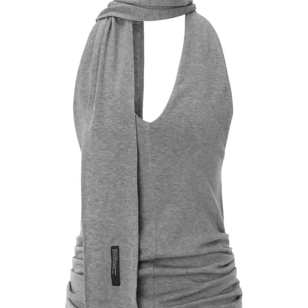 [BUNJANG] INEGI Halter Tie Bustier Top - Grey / 이네기 Halter Tie Bustier Top 그레이