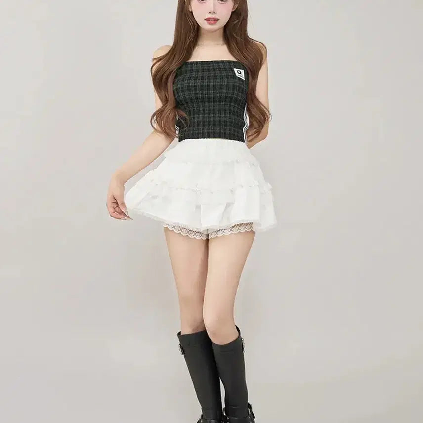 [BUNJANG] Darich Frill Mini Skirt FL White / Darich 다리치 프릴 미니 스커트 FL 화이트