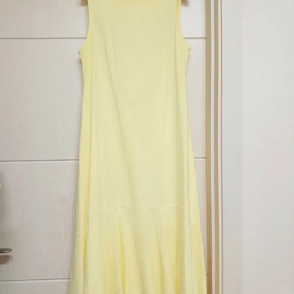 [BUNJANG] Lemon Yellow Sleeveless Cotton Dress / 새옷) 상큼레몬색 민소매 면 원피스