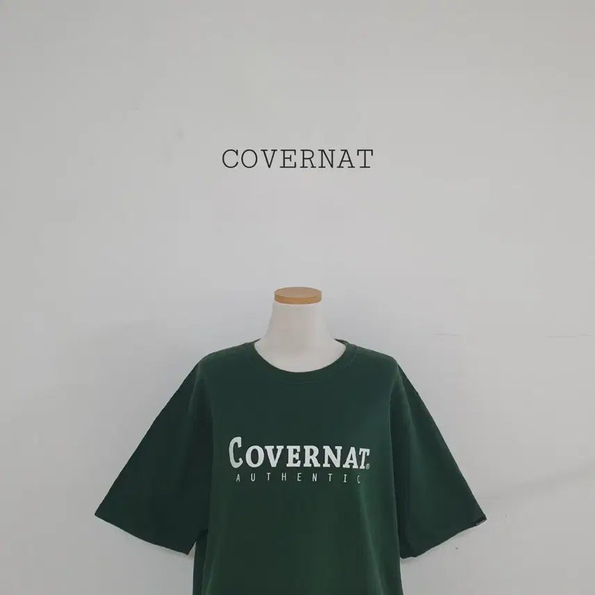 [BUNJANG] Covernat Big Logo Short Sleeve T-Shirt - Deep Green (L) / 세일)No.26070304 커버낫 빅로고 반팔티 딥그린