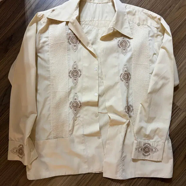 [BUNJANG] Vintage Guayabera Shirt Ivory / 빈티지 구아야베라 셔츠 아이보리