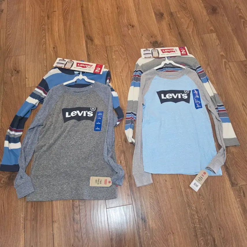 [BUNJANG] Levi's Cotton Long-Sleeve T-Shirt Set - Size L (14/16) / 리바이스 면긴팔티셔츠 사이즈 L 14/16 중고등학생 세트가격