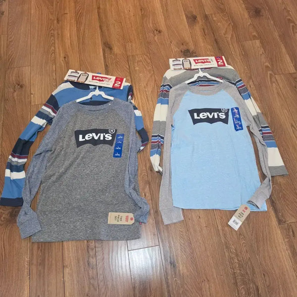 [BUNJANG] Levi's Cotton Long-Sleeve T-Shirt Set - Size L (14/16) / 리바이스 면긴팔티셔츠 사이즈 L 14/16 중고등학생 세트가격