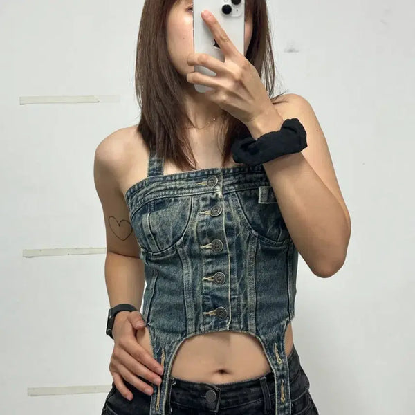 [BUNJANG] Levi's x Andersson Bell Denim Corset Top / 리바이스 x 앤더슨벨 데님 코르셋 탑