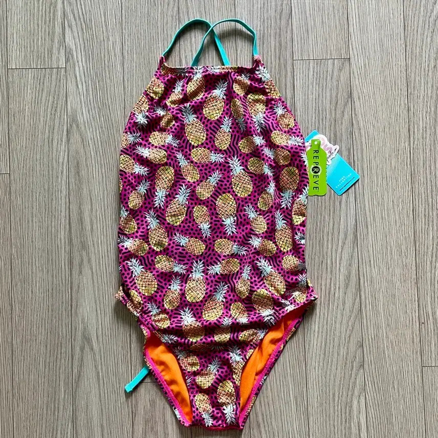 [BUNJANG] Speedo Tieback Pineapple Pattern Swimsuit / [새상품] 스피도 타이백 파인애플패턴 수영복 32/6