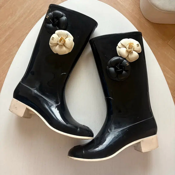 [BUNJANG] Chanel Vintage Rain Boots Size 38 / 빈티지 샤넬 레인부츠 38