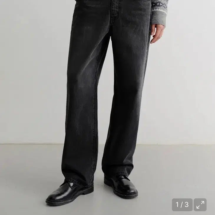 [BUNJANG] Dunst Loose Fit Black Denim Pants (M) / 던스트 포맨 루즈핏 블랙 데님 팬츠(M)