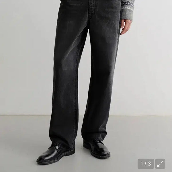 [BUNJANG] Dunst Loose Fit Black Denim Pants (M) / 던스트 포맨 루즈핏 블랙 데님 팬츠(M)