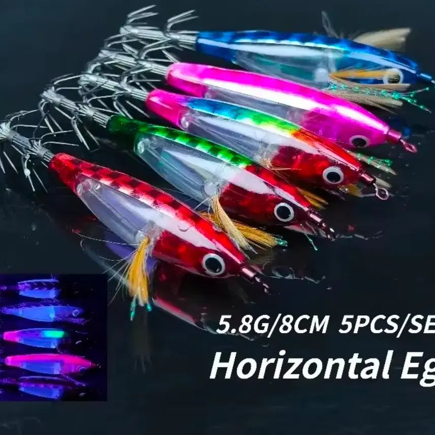 [BUNJANG] Jjukkumi and Kabo Jjukkumi Squid Lures Set, 5 Pieces, Prism Style / 새상품 쭈꾸미 갑오징어 조타프리즘st 에기 5개 세트