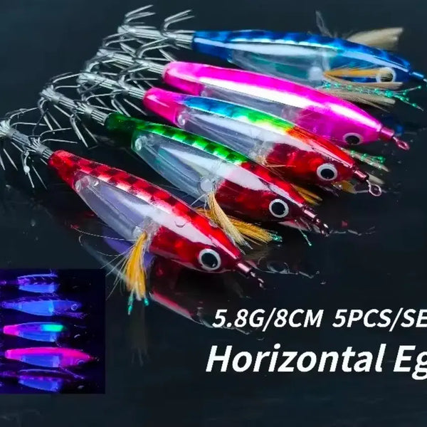 [BUNJANG] Jjukkumi and Kabo Jjukkumi Squid Lures Set, 5 Pieces, Prism Style / 새상품 쭈꾸미 갑오징어 조타프리즘st 에기 5개 세트