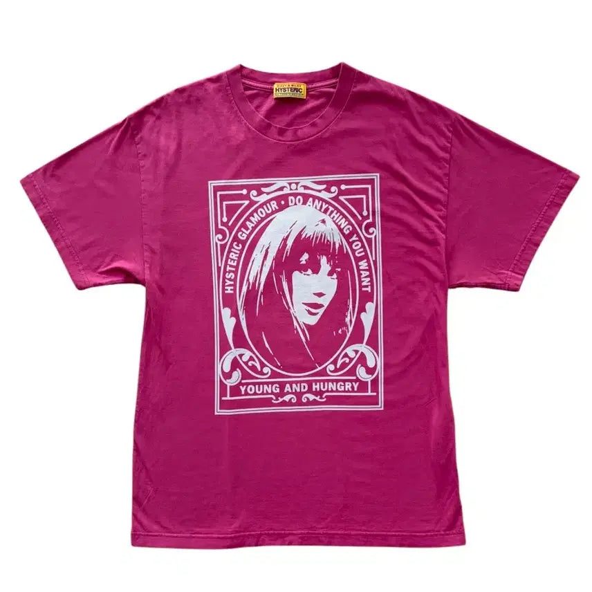 [BUNJANG] Hysteric Glamour Pub Mirror Hisgirl Oversized Short Sleeve T-Shirt / 히스테릭 글래머 펍 미러 히스걸 오버사이즈 반팔 티셔츠