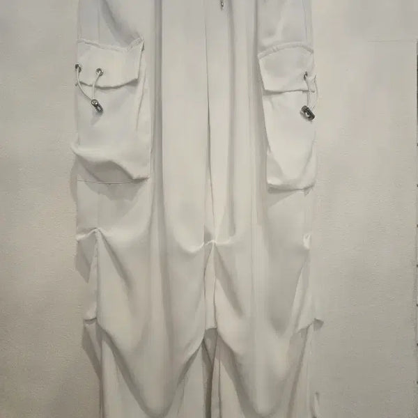 [BUNJANG] Stylish White Cargo Pants / 멋스런 화이트 카고 팬츠