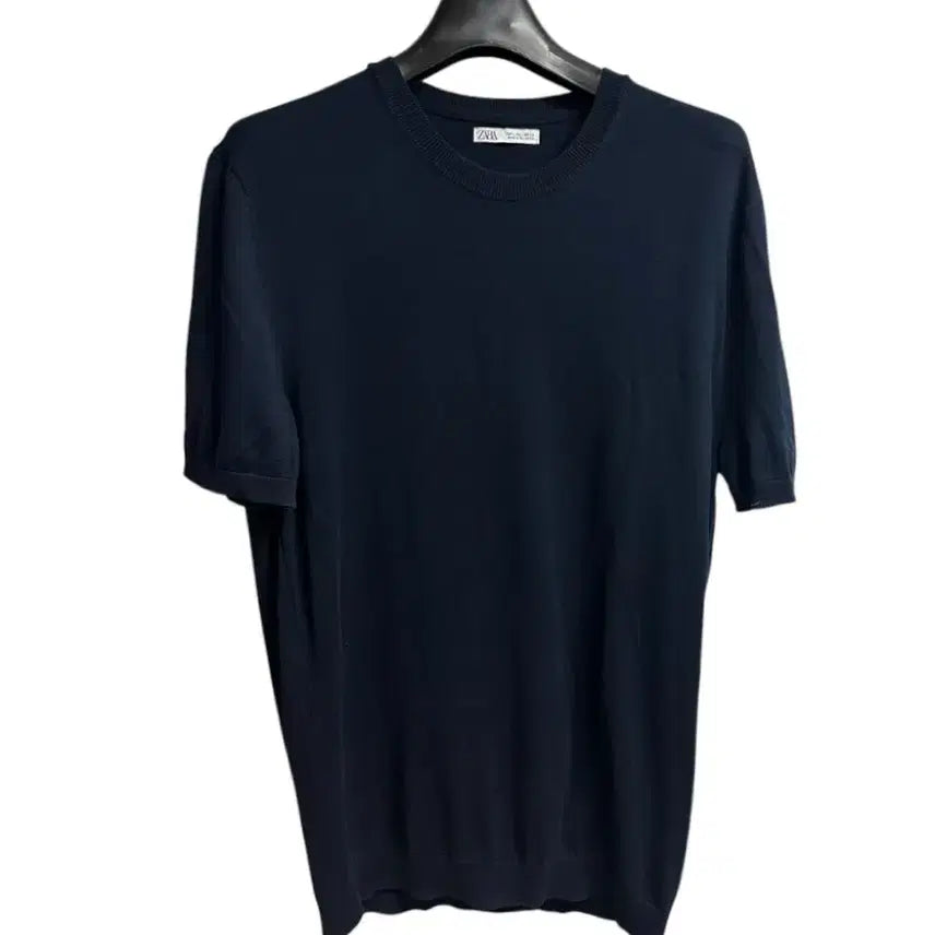 [BUNJANG] Zara Navy Cotton Regular Fit Short Sleeve Knit L / 자라(zara) 레귤러핏 네이비 코튼 반팔 니트 L size