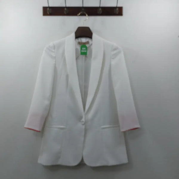 [BUNJANG] Vintage Women's White Polyester Summer Blazer Jacket / F 빈티지 여성 화이트 폴리 여름 블레이저 자켓