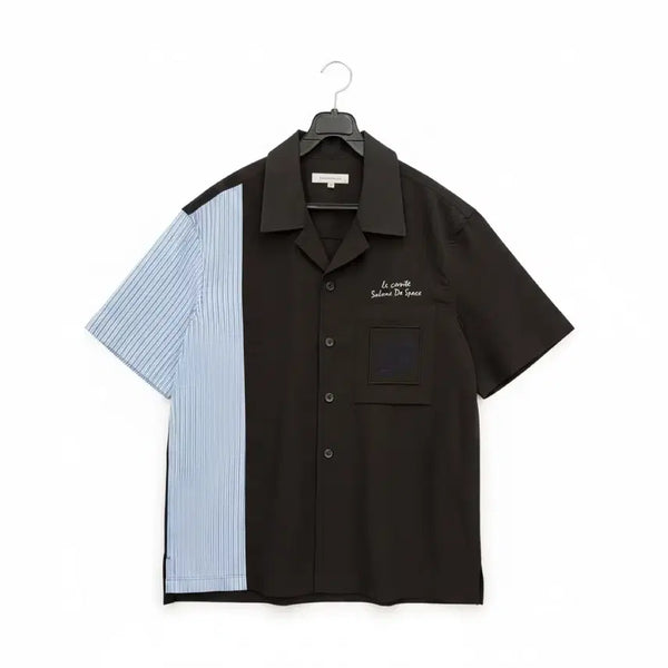 [BUNJANG] River Classy Men's Black Color-Block Short-Sleeve Shirt / 남성95/ 리버클래시 배색 반팔 셔츠 블랙