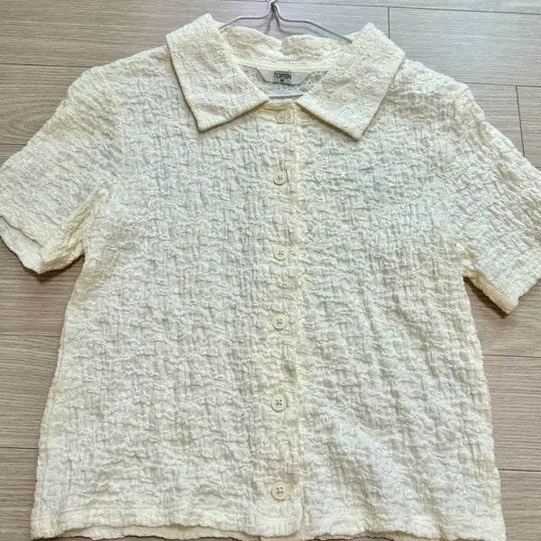 [BUNJANG] TOPTEN Cream Short-Sleeve Blouse / 새상품) 탑텐 크림색 반팔 블라우스