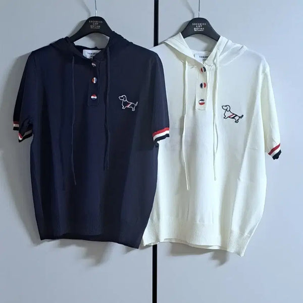 [BUNJANG] Thom Browne Women's Hooded Knit T-Shirt / (S.M.L)THOM BROWNE 여성용 후드 니트 반팔티