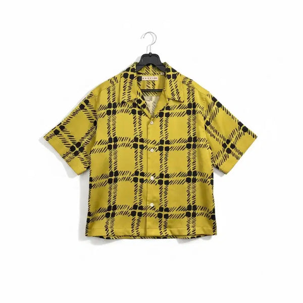 [BUNJANG] Uniqlo MARNI Check Short Sleeve Shirt Yellow / 여성M/ 유니클로 마르니 체크 반팔 셔츠 옐로우