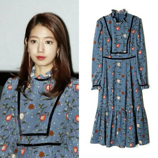 [BUNJANG] Dewy Dewy Floral Frill Long Dress / 듀이듀이 꽃무늬 프릴 롱 원피스
