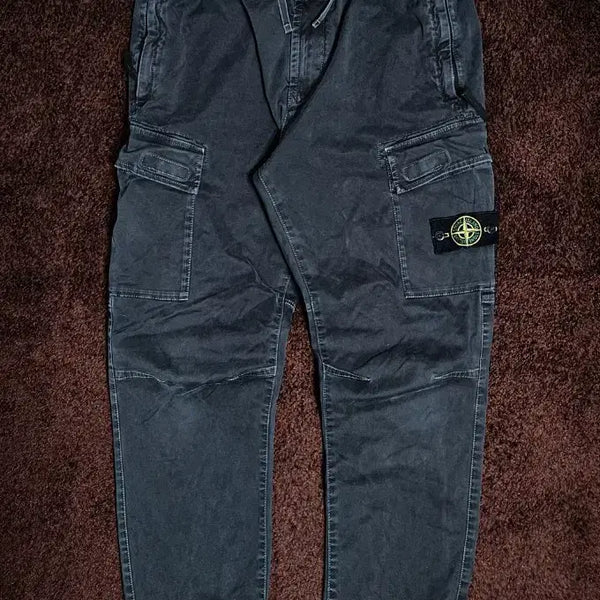 [BUNJANG] Stone Island Cargo Jogger Pants Charcoal / 34)스톤아일랜드 카고 팬츠 QR 정품