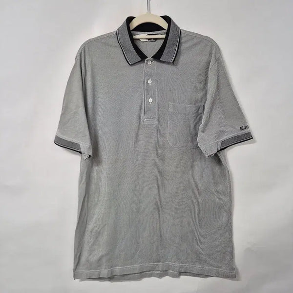 [BUNJANG] Black and White Summer Short Sleeve Golf T-Shirt - Men's M / 블랙앤화이트 여름 반팔 골프티셔츠/남성M