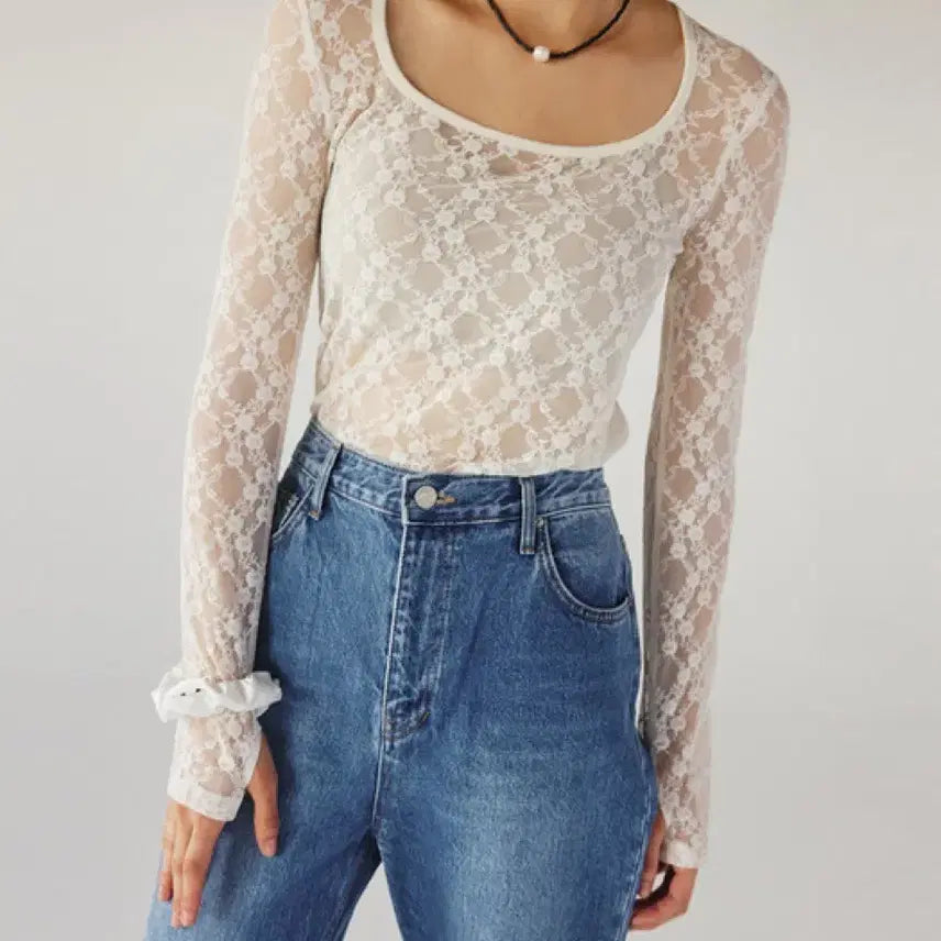 [BUNJANG] LEUNI Lace Layered Top (Black/Ivory) / [미착용새상품] LEUNI 리유니 레이스 레이어드 탑