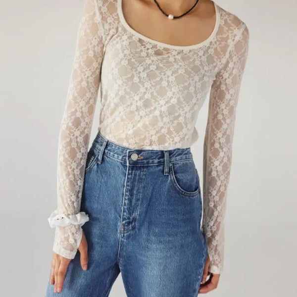 [BUNJANG] LEUNI Lace Layered Top (Black/Ivory) / [미착용새상품] LEUNI 리유니 레이스 레이어드 탑