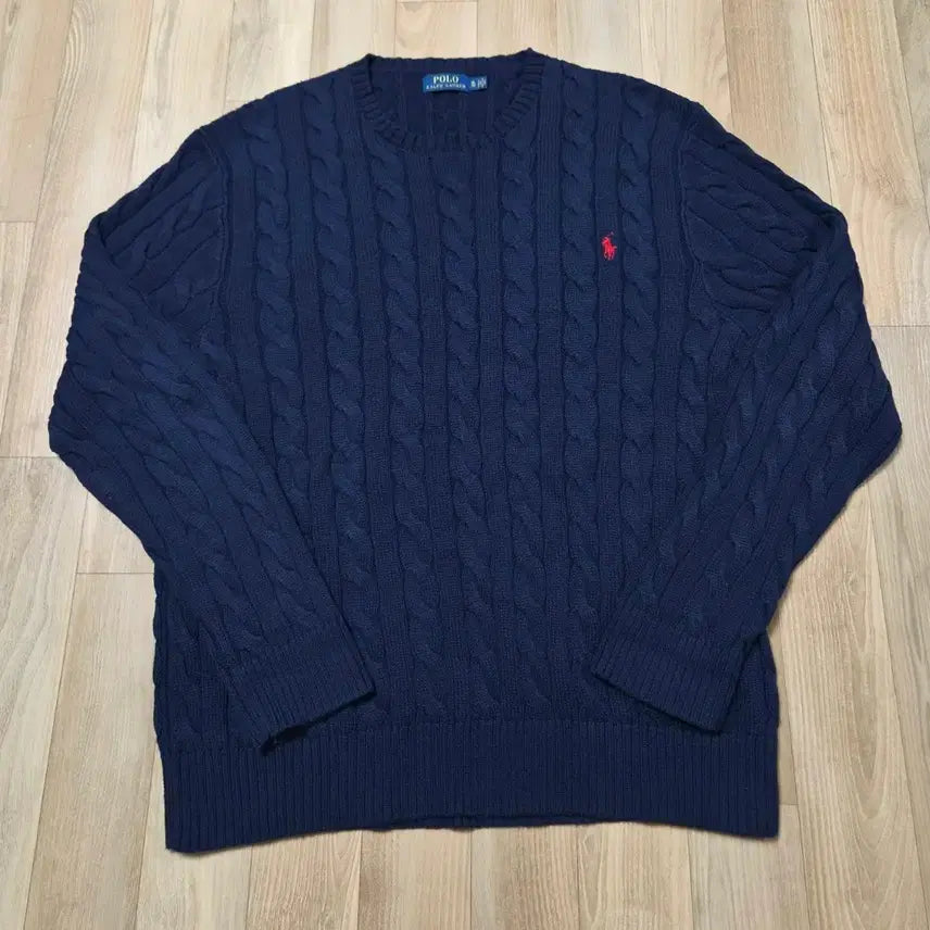 [BUNJANG] Polo Ralph Lauren Cable Knit Sweater XL / 폴로 랄프로렌 꽈배기 니트 XL