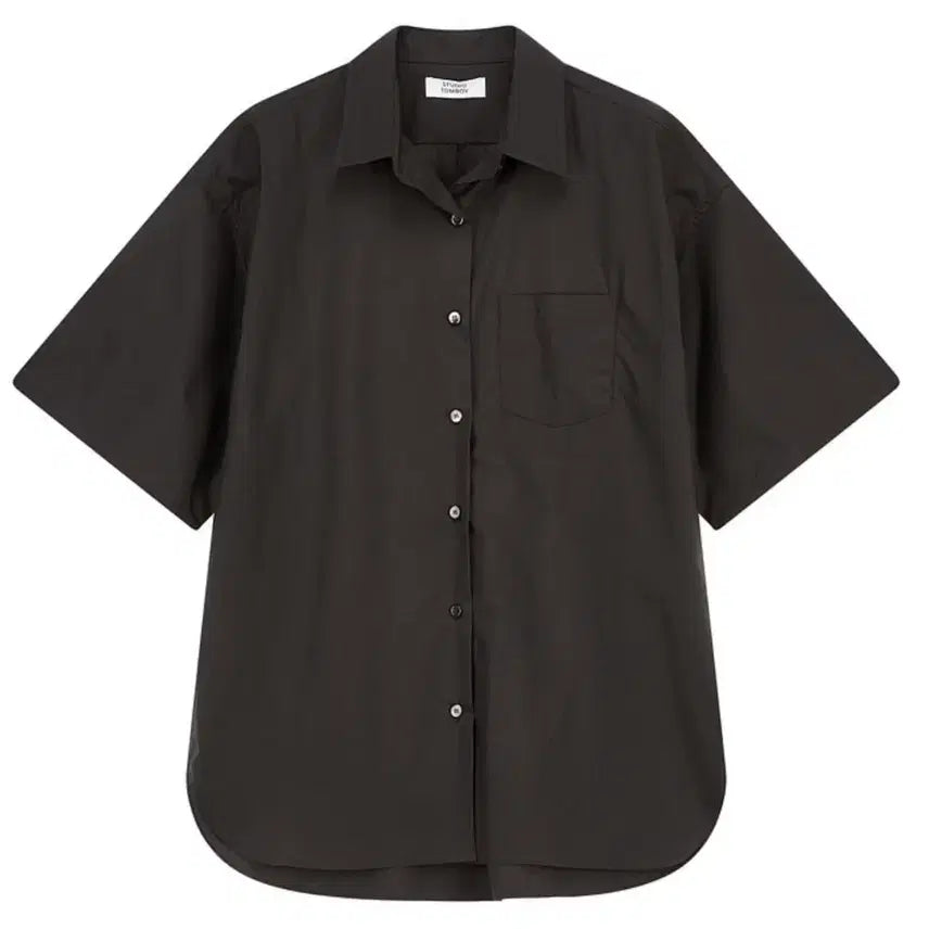 [BUNJANG] Studio Tomboy Short Sleeve Shirt Blouse (Dark Brown) / 스튜디오 톰보이 여름 셔츠 블라우스