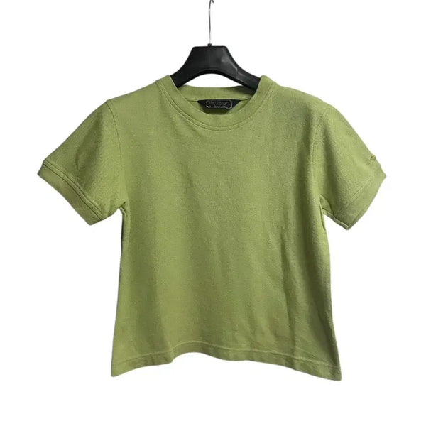 [BUNJANG] Burberry Green Cotton Cropped T-Shirt (M) / 여성) 빈티지 버버리 그린 코튼 크롭 반팔티셔츠 Msize