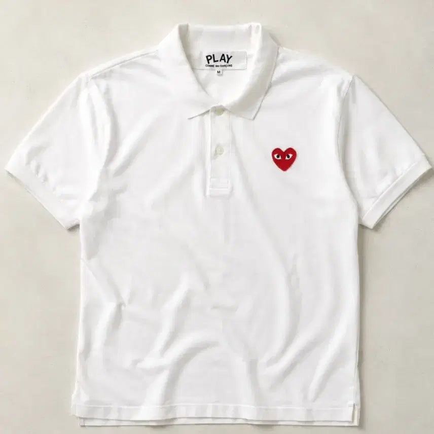 [BUNJANG] Comme des Garçons Logo White PK Short Sleeve T-Shirt / 꼼데가르송 로고 화이트 PK 반팔
