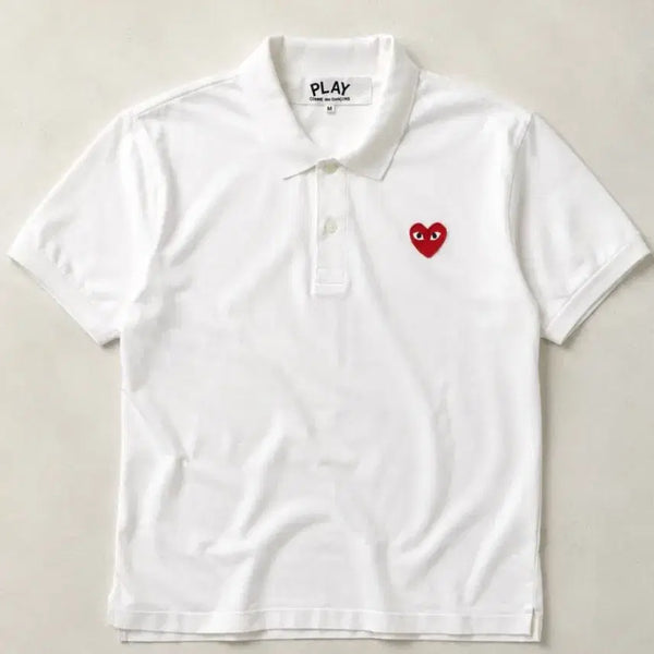 [BUNJANG] Comme des Garçons Logo White PK Short Sleeve T-Shirt / 꼼데가르송 로고 화이트 PK 반팔