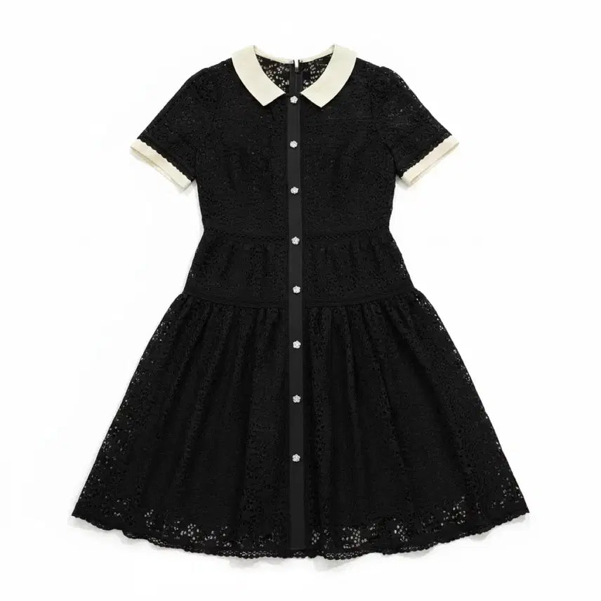 [BUNJANG] Lenibon Lace Collar Dress Black / 여성82/ 레니본 레이스 칼라 원피스 블랙
